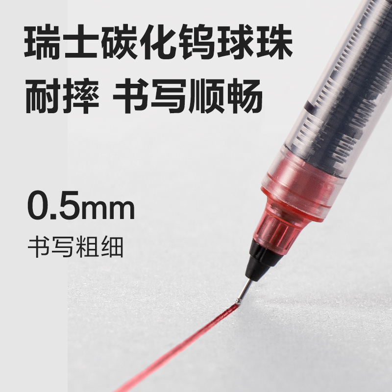 尊龙凯时S656-Q2直液式走珠笔0.5mm全针管(红)(支)